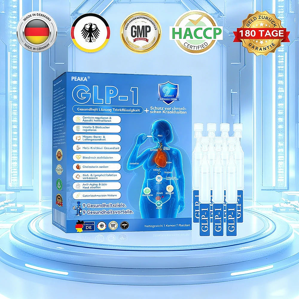 𝐩𝐞𝐚𝐤𝐚® 𝗚𝗟𝗣-𝟭 9-in-1 Gesundheitslösung Oral Liquid👩‍⚕️(Nur eine Dosis pro Tag, sichtbare Veränderungen in 7 Tagen)👍Geeignet für Gewichtsreduktion, kardiovaskuläre Gesundheit, Diabetes, Schlafapnoe, Gelenkprobleme und viele weitere Gesundheitsprobleme🏆🏆