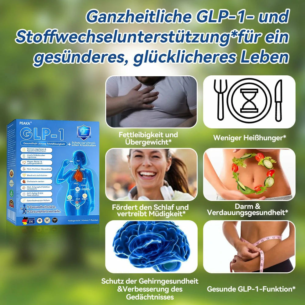 𝐩𝐞𝐚𝐤𝐚® 𝗚𝗟𝗣-𝟭 9-in-1 Gesundheitslösung Oral Liquid👩‍⚕️(Nur eine Dosis pro Tag, sichtbare Veränderungen in 7 Tagen)👍Geeignet für Gewichtsreduktion, kardiovaskuläre Gesundheit, Diabetes, Schlafapnoe, Gelenkprobleme und viele weitere Gesundheitsprobleme🏆🏆