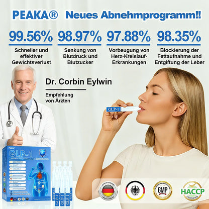 𝐩𝐞𝐚𝐤𝐚® 𝗚𝗟𝗣-𝟭 9-in-1 Gesundheitslösung Oral Liquid👩‍⚕️(Nur eine Dosis pro Tag, sichtbare Veränderungen in 7 Tagen)👍Geeignet für Gewichtsreduktion, kardiovaskuläre Gesundheit, Diabetes, Schlafapnoe, Gelenkprobleme und viele weitere Gesundheitsprobleme🏆🏆