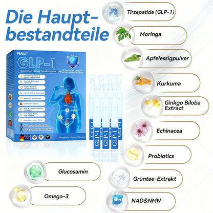 𝐩𝐞𝐚𝐤𝐚® 𝗚𝗟𝗣-𝟭 9-in-1 Gesundheitslösung Oral Liquid👩‍⚕️(Nur eine Dosis pro Tag, sichtbare Veränderungen in 7 Tagen)👍Geeignet für Gewichtsreduktion, kardiovaskuläre Gesundheit, Diabetes, Schlafapnoe, Gelenkprobleme und viele weitere Gesundheitsprobleme🏆🏆