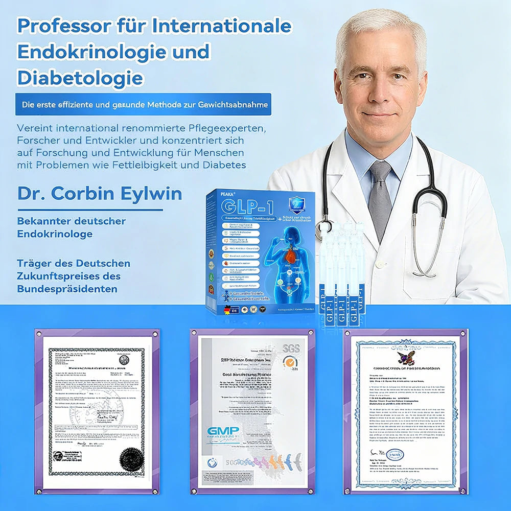 𝐩𝐞𝐚𝐤𝐚® 𝗚𝗟𝗣-𝟭 9-in-1 Gesundheitslösung Oral Liquid👩‍⚕️(Nur eine Dosis pro Tag, sichtbare Veränderungen in 7 Tagen)👍Geeignet für Gewichtsreduktion, kardiovaskuläre Gesundheit, Diabetes, Schlafapnoe, Gelenkprobleme und viele weitere Gesundheitsprobleme🏆🏆